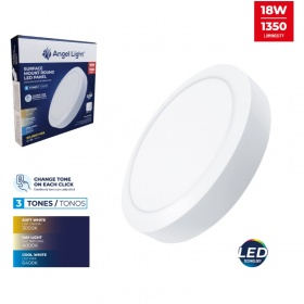 LAMPARA LED SUPERFICIAL 3 TONOS REDONDA 18W 3000K/4000K/6400K