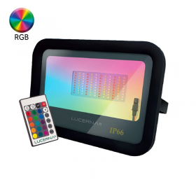 REFLECTOR COLOR RGB 200W EXTERIOR/INTERIOR 4 MODOS CONTROL REMOTO LUCERNA
