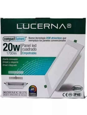 PANEL LED CUADRADO 8 PULG 20W EMPOTRABLE 6500K COMPACT LUMEN LUCERNA 